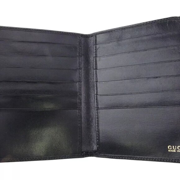 GUCCI Two-folded wallet G mark leather Authentic USED - Picture 4 of 9